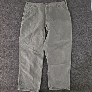 Carhartt Washed Duck Carpenter Work Pants Mens 42x32 Green Heavy Duty